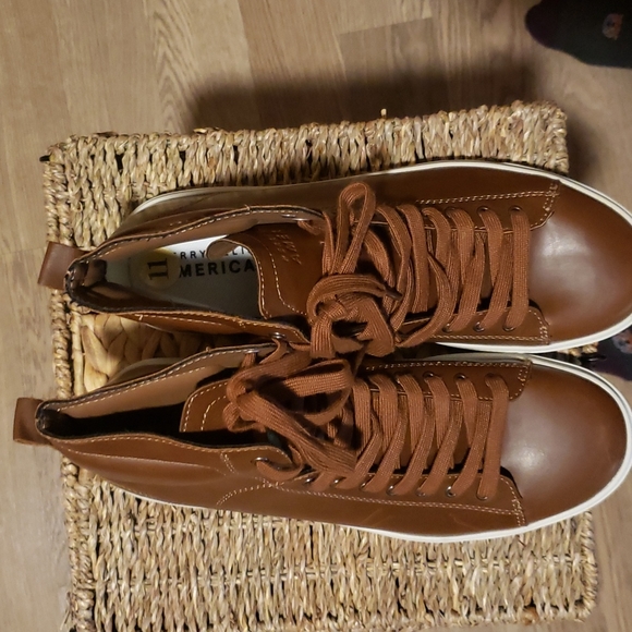 Mens size 11 Perry Ellis shoes camel brown - Picture 2 of 4